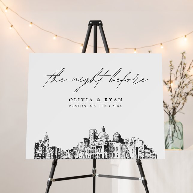 Boston Rehearsal Dinner The Night Before Sign (In Situ (Stand))