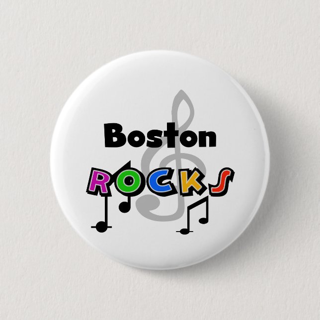 Boston Rocks Pinback Button (Front)