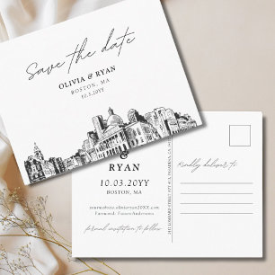 Boston Save the Date Postcard Wedding