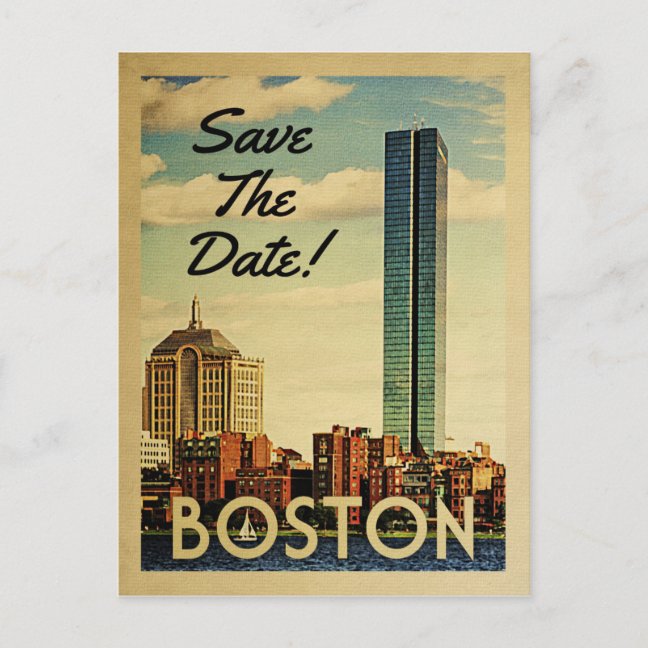 Boston Save The Date Postcards – Vintage Announcements
