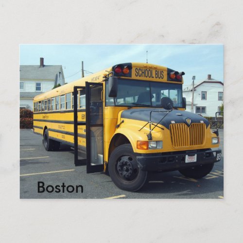 Boston School Bus Postcard