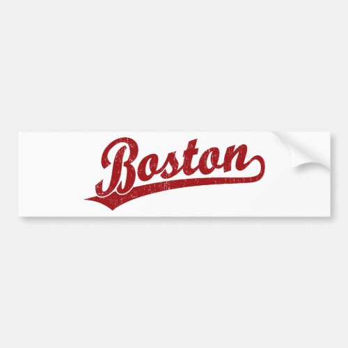 Boston script logo in red bumper sticker
