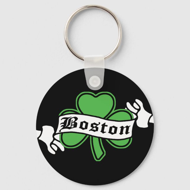 Boston Shamrock Keychain (Front)