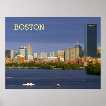 Boston Skyline And Charles River Poster by judgeart at Zazzle