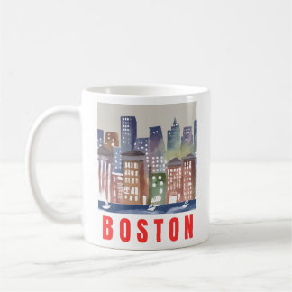 Boston Skyline Art: Historic Landmarks Coffee Mug