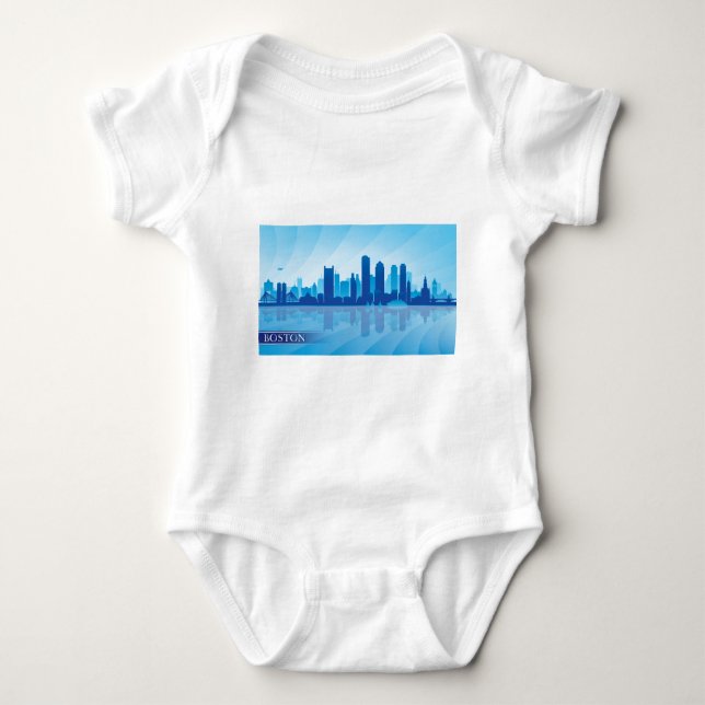 Boston Skyline Baby Bodysuit (Front)
