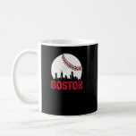 Boston Skyline Boston Massachusetts Baseball Citys Coffee Mug