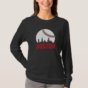 Boston Skyline Boston Massachusetts Baseball Citys T-Shirt