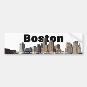 Boston Skyline Bumper Sticker