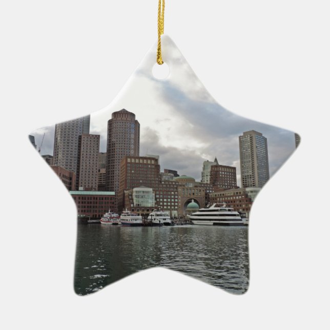 Boston Skyline Ceramic Ornament (Front)