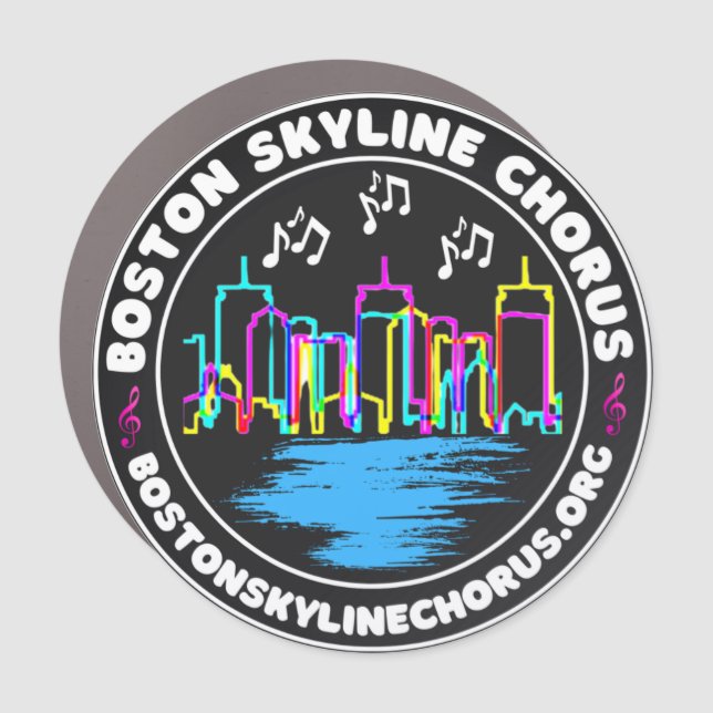 Boston Skyline Chorus Logo Car Magnet (Front)