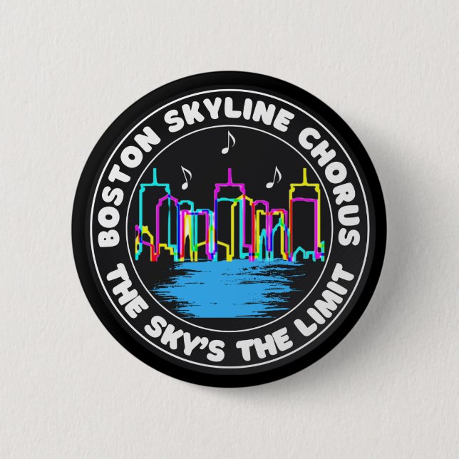 Boston Skyline Chorus Logo Round  Button (Front)