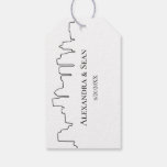 Boston Skyline City Outline Massachusetts Wedding  Gift Tags