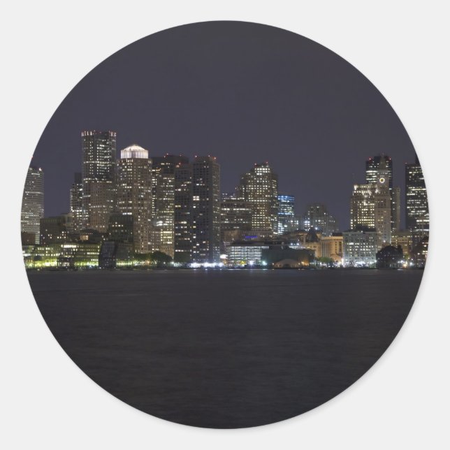 Boston Skyline Classic Round Sticker (Front)