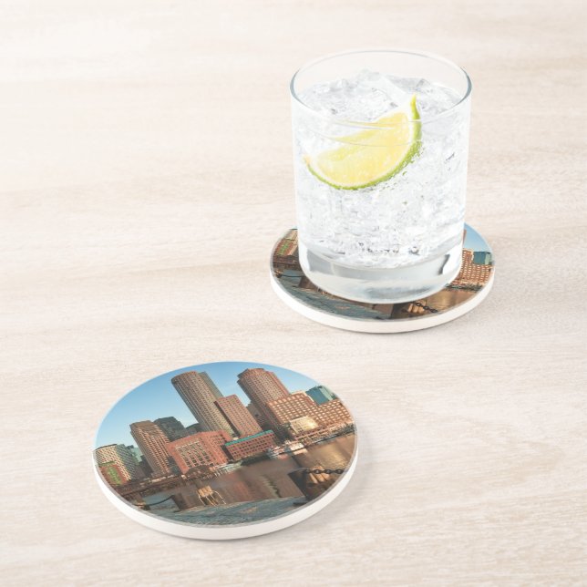 Boston skyline drink coaster (Side)