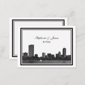 Boston Skyline Etched Framed Escort Cards #2 (Front/Back)