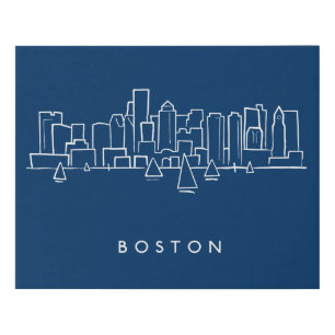 Boston Skyline Faux Canvas Print