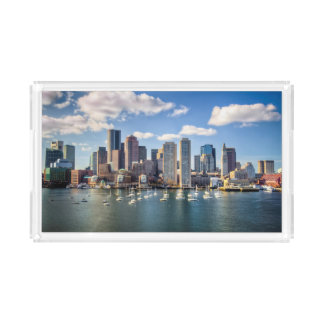 Boston skyline from waterfront acrylic tray