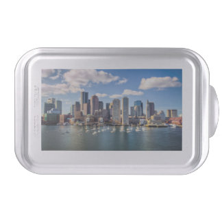 Boston skyline from waterfront cake pan