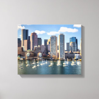 Boston skyline from waterfront canvas print