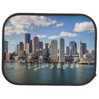 Boston skyline from waterfront car mat