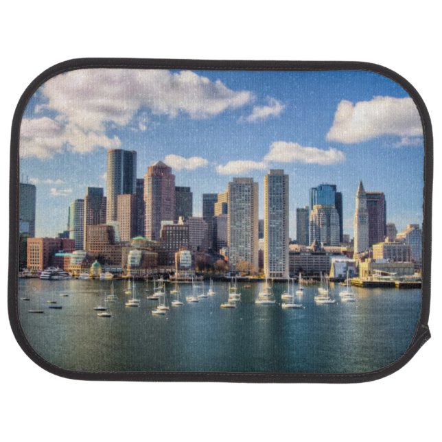 Boston skyline from waterfront car mat (Rear)