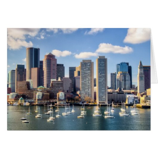Boston skyline from waterfront cards (Front Horizontal)