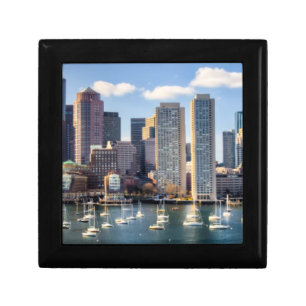 Boston skyline from waterfront jewelry box