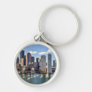 Boston skyline from waterfront keychain