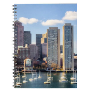 Boston skyline from waterfront notebook