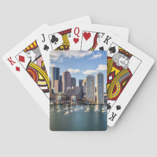 Boston skyline from waterfront poker cards