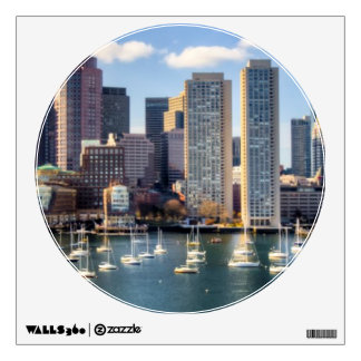 Boston skyline from waterfront wall decal