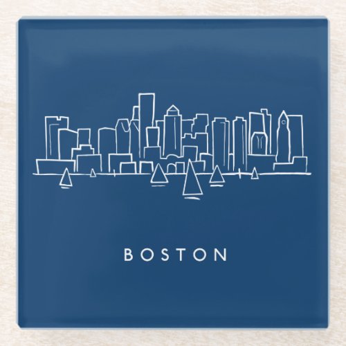 Boston Skyline Glass Coaster