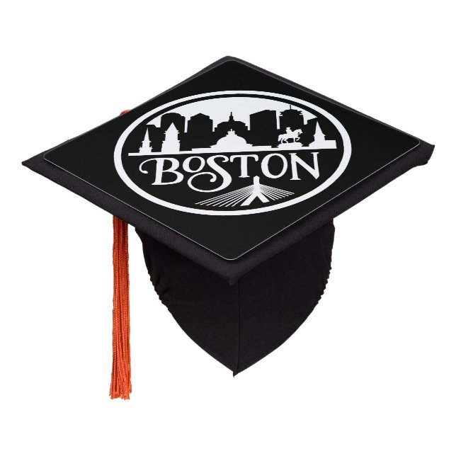 Boston Skyline Graduation Cap Topper (Angled)