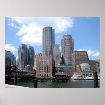 Boston Skyline In Summer Poster by pamdicar at Zazzle