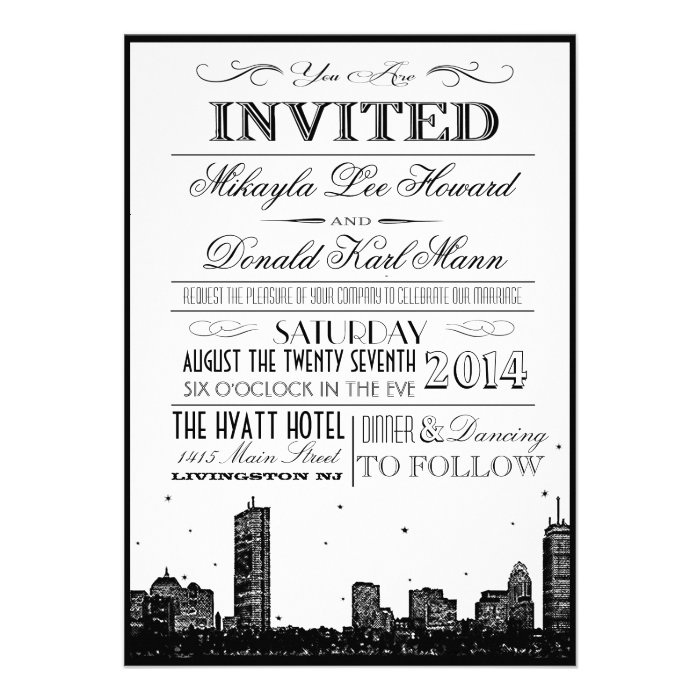 Boston Skyline Invitations