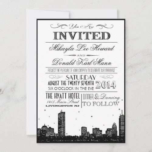 Boston Skyline Invitations