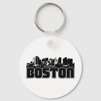 Boston Skyline Keychain by TurnRight at Zazzle