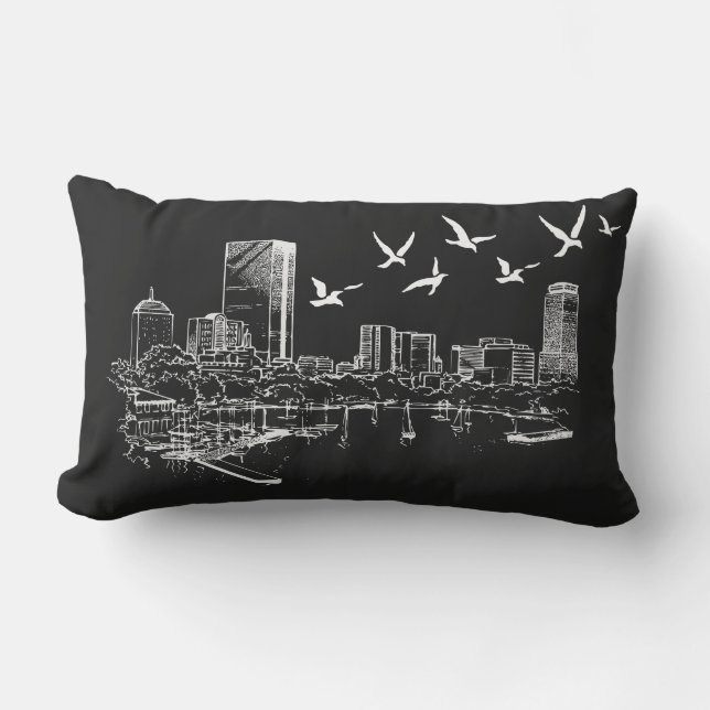 Boston Skyline Lumbar Pillow (Front)