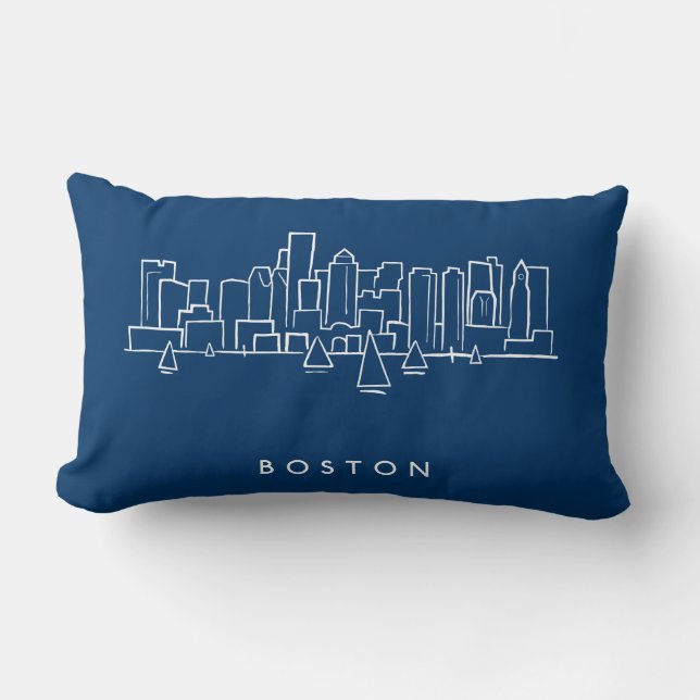 Boston Skyline Lumbar Pillow (Front)