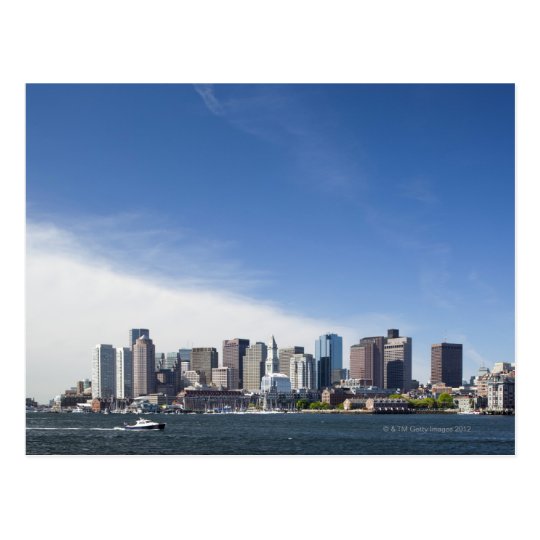 Boston Skyline Massachusetts Postcard Zazzle Com