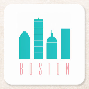 Boston Skyline Paper Coaster
