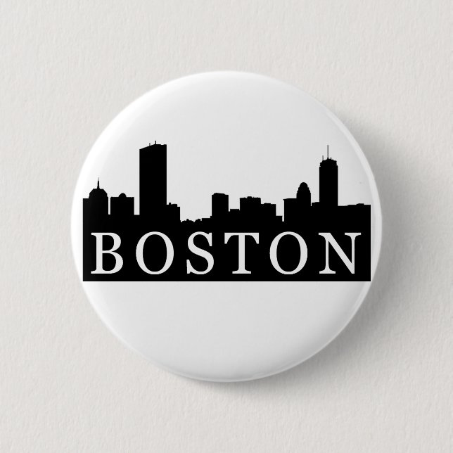 Boston Skyline Pinback Button (Front)