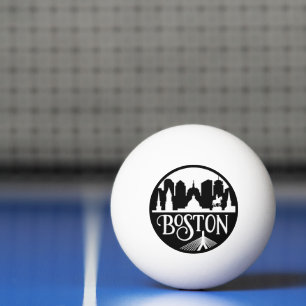 Boston Skyline Ping Pong Ball