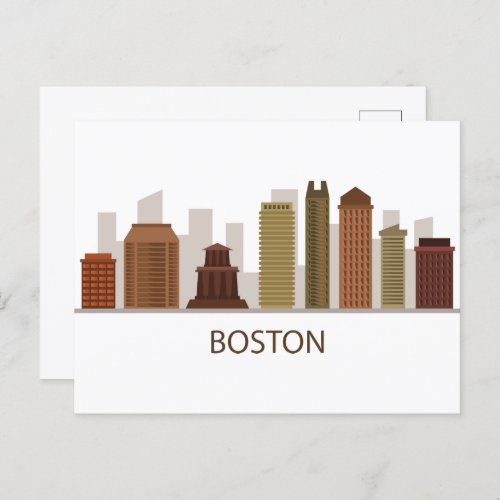 Boston Skyline Postcard