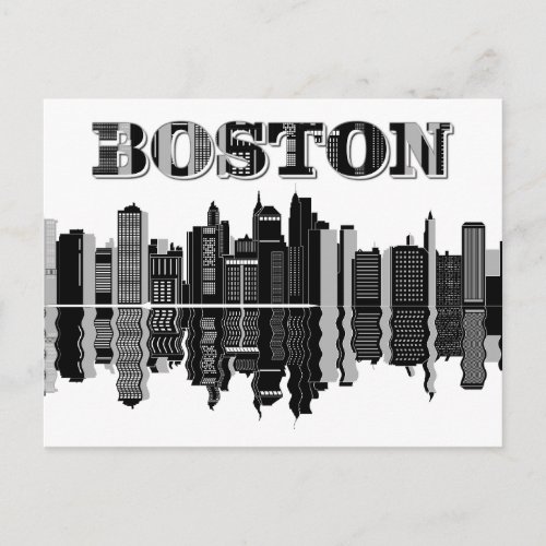 Boston skyline postcard