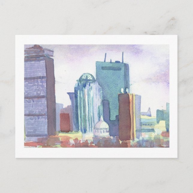 Boston Skyline Postcard (Front)