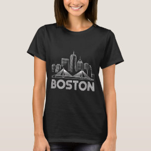 Boston Skyline Retro Vintage City Lovers T-Shirt