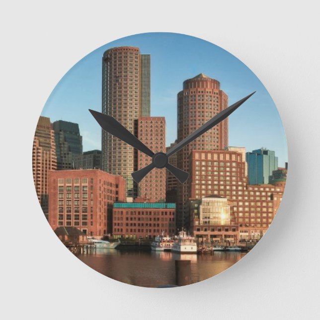 Boston skyline round clock (Front)