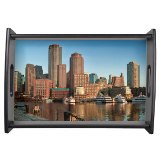 Boston skyline serving tray